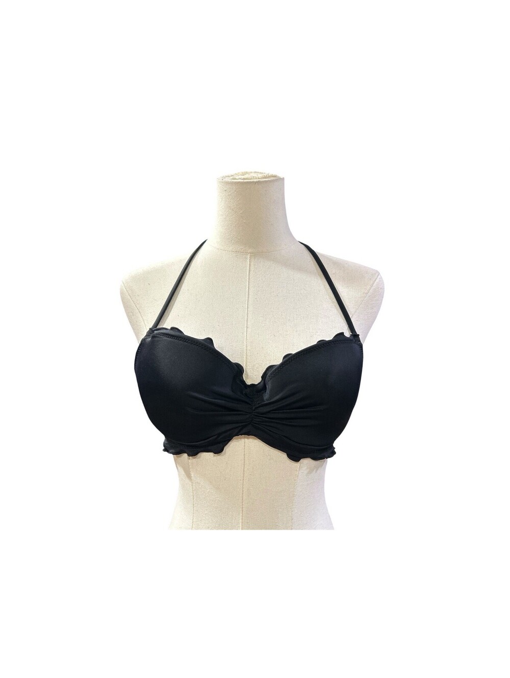 Sundazed Women’s bikini top 34B black ruffled push up F17127